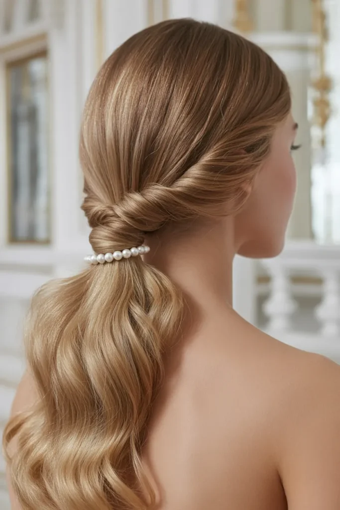 Elegant Twisted Low Ponytail