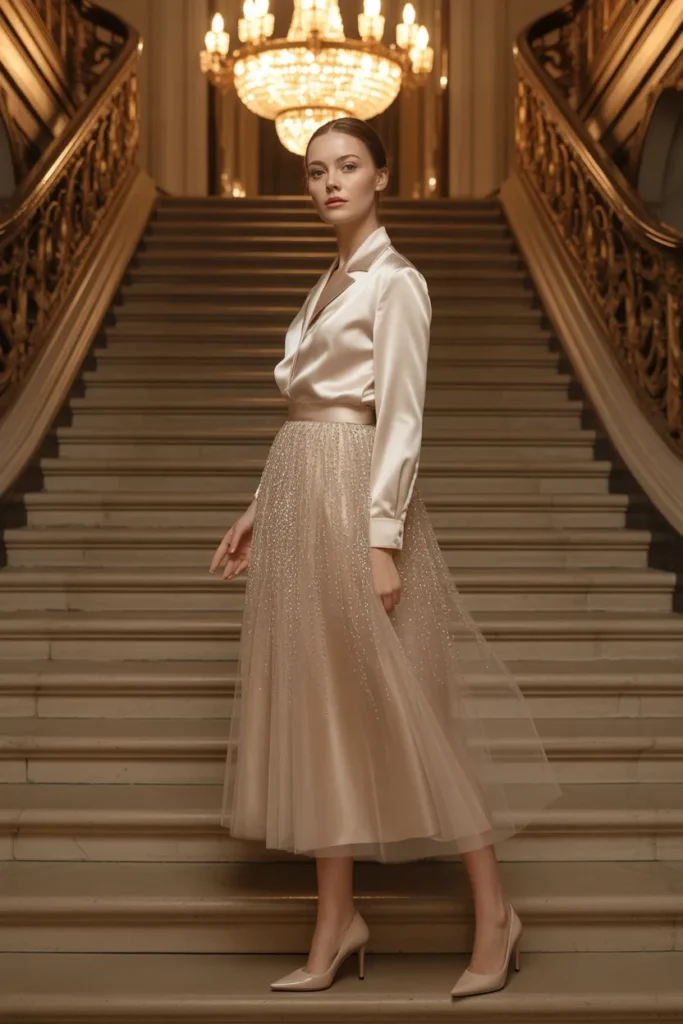 Embellished Tulle Skirt
