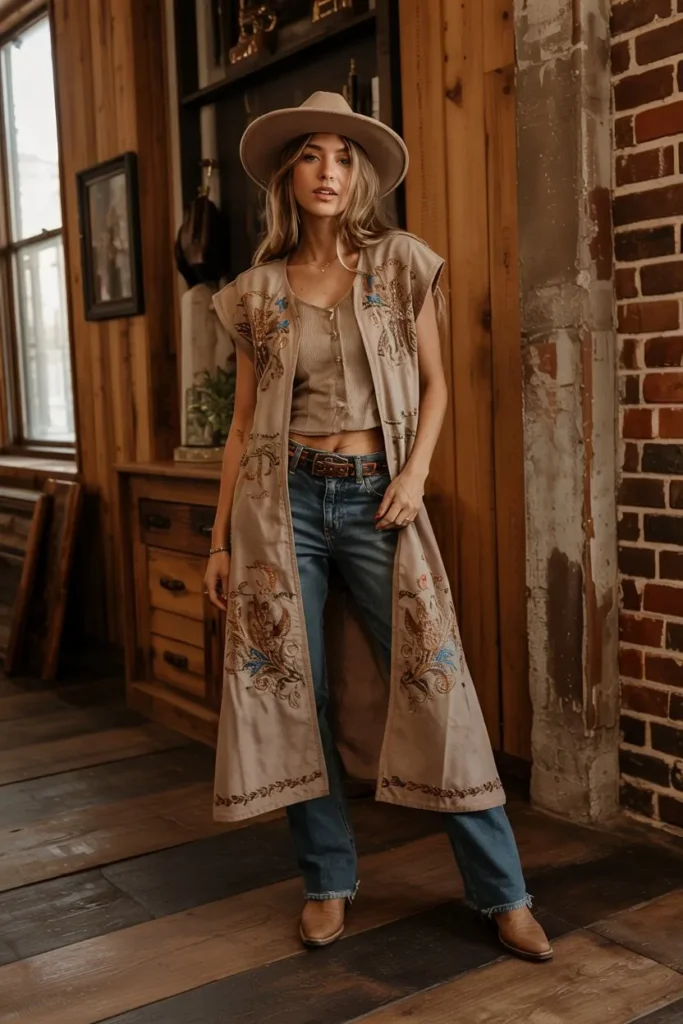 Embroidered Corset Vest
