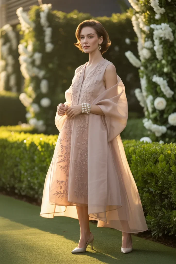 Embroidered Organza Dress