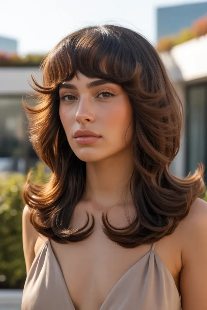 Flowing Kitty Cut with Voluminous Curtain Fringe