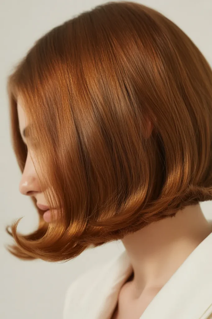 Glossed Chestnut Curl-In Bob