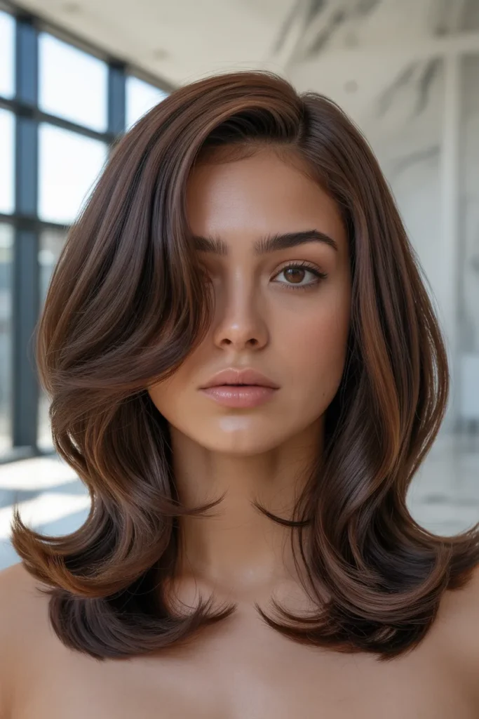 Glossy Kitty Cut with S-Curve Layers