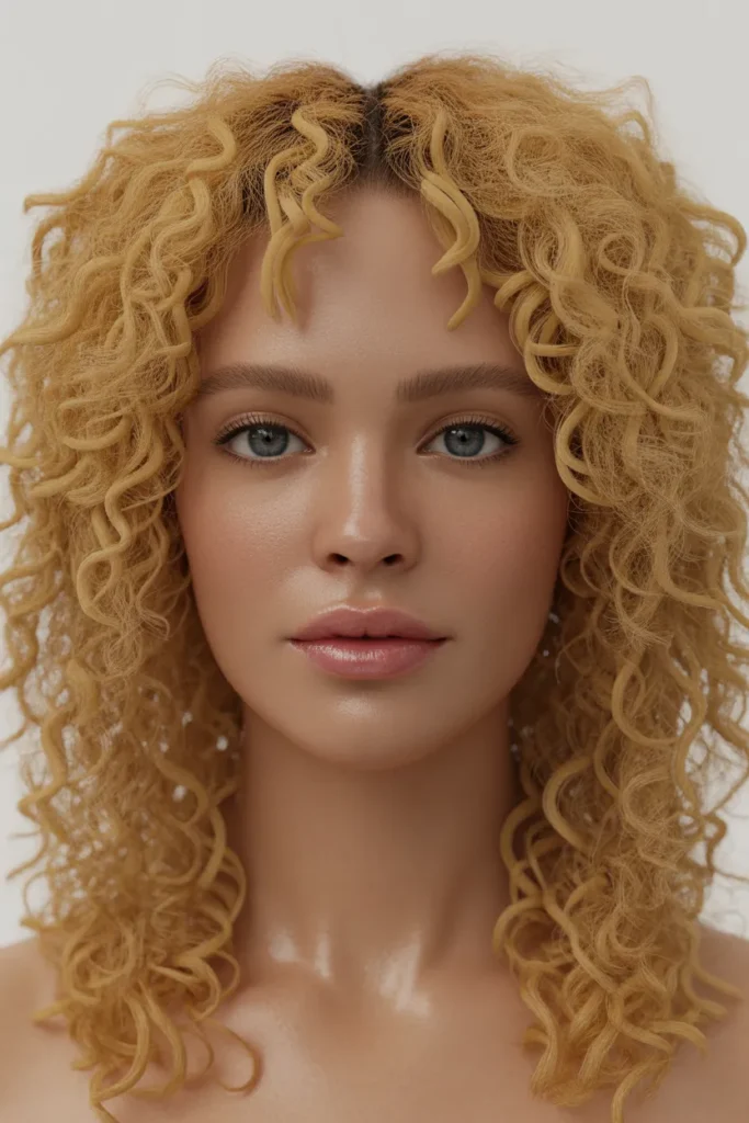  Golden Blonde TWA with Tight Defined Curls