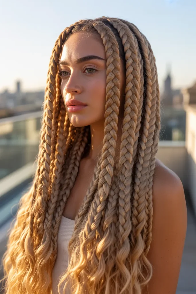 Honey Blonde Knotless Braids