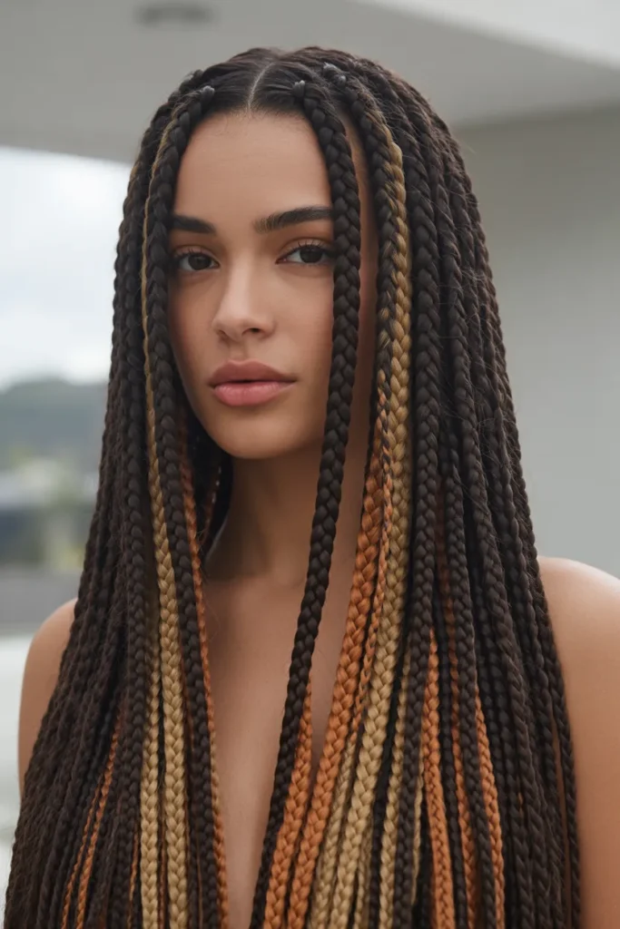  Knotless Braids with Peekaboo Color