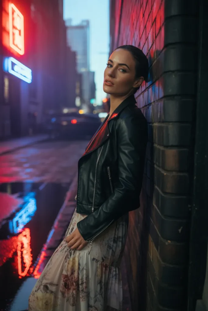  Leather Jacket Contrast
