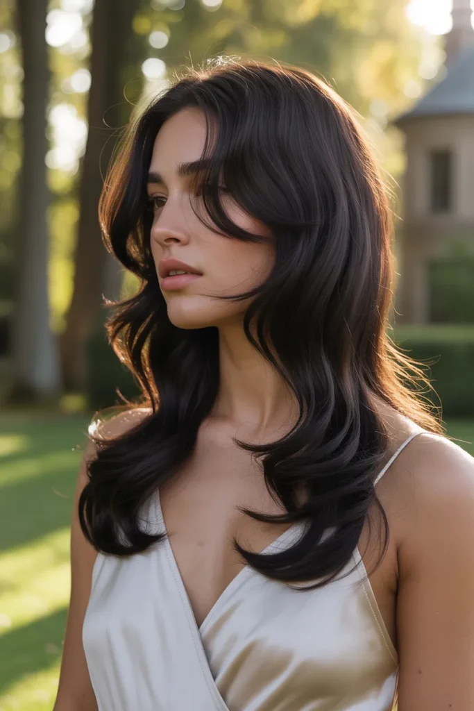 Long Kitty Cut with Flowy Curtain Layers