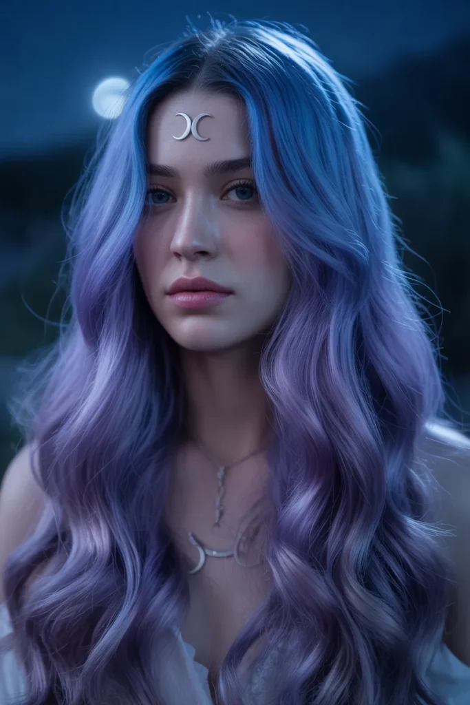 Lunar Enchantress Hair in Blue and Violet