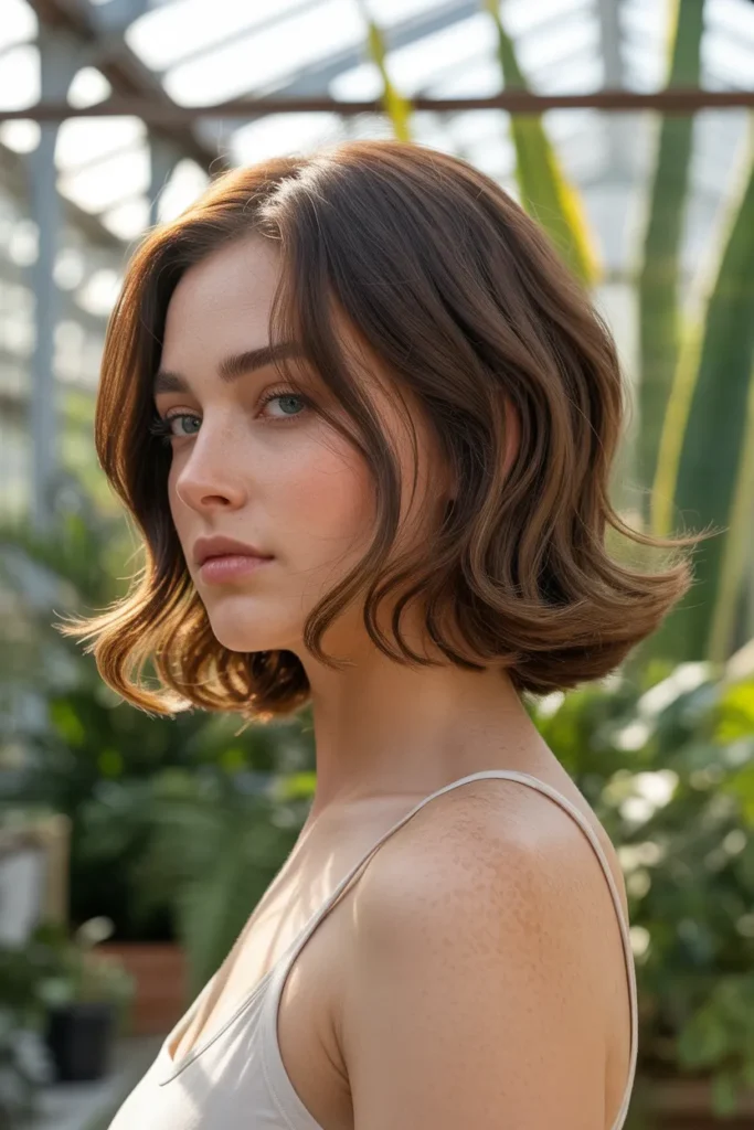 Natural Wavy Kitty Cut with Subtle Layers