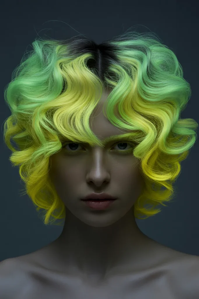 Neon Poison Witch Curls with Toxic Glow
