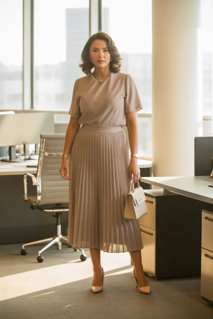 Pleated Midi Skirt