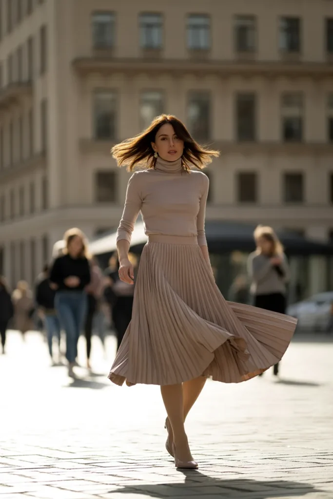 Pleated Midi Skirt