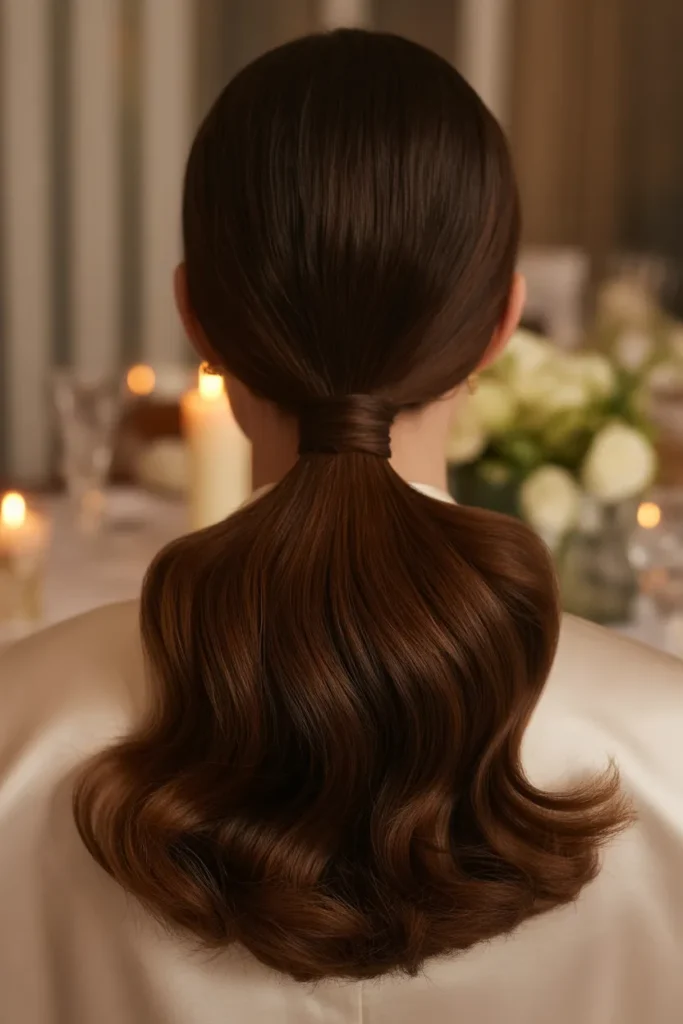  Polished Half-Up Ponytail with Soft Waves