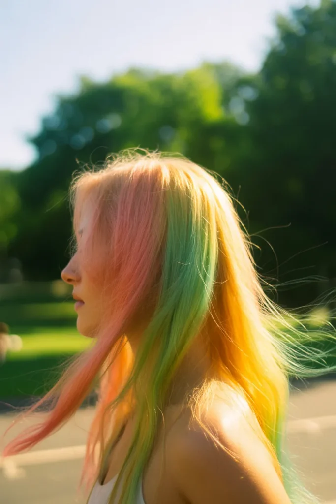 Rainbow Tip Fade