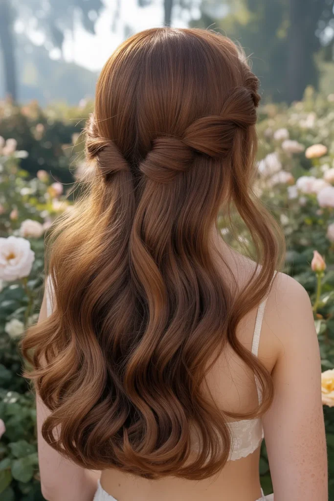 Romantic Twisted Half Up Half Down Curls