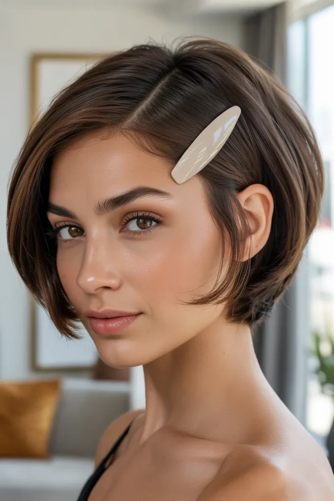  Side-Parted Claw Clip with Hidden Front Pinning