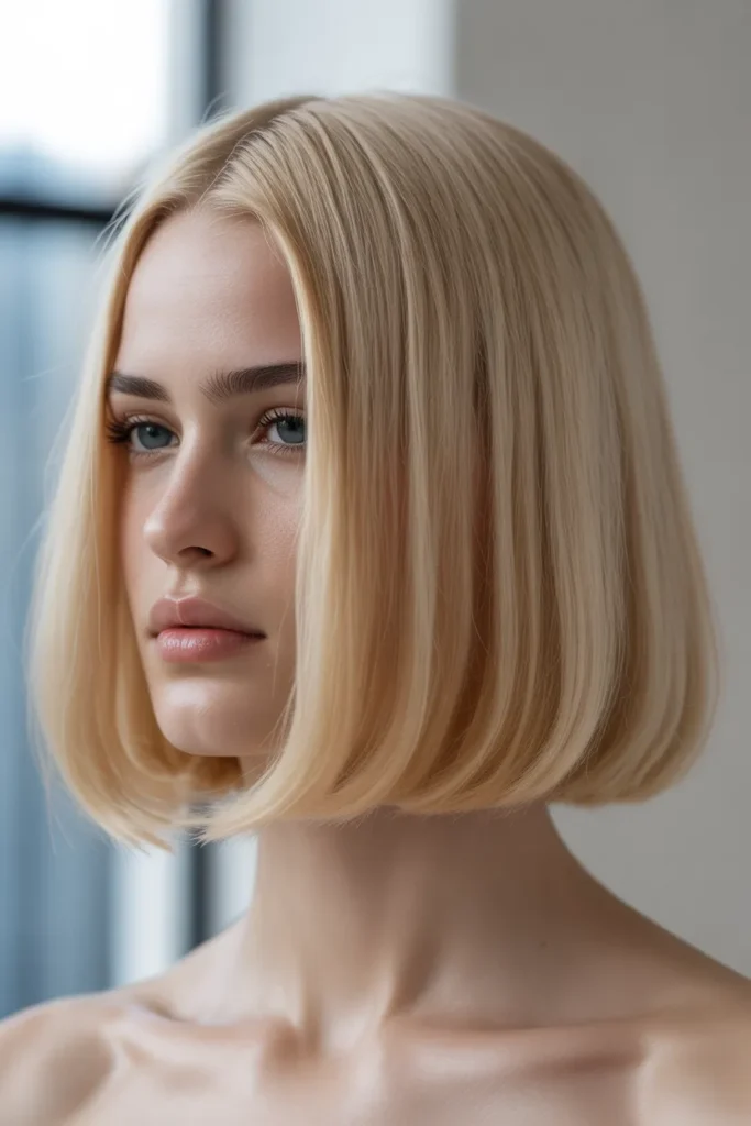 Sleek Blonde Heirloom Bob
