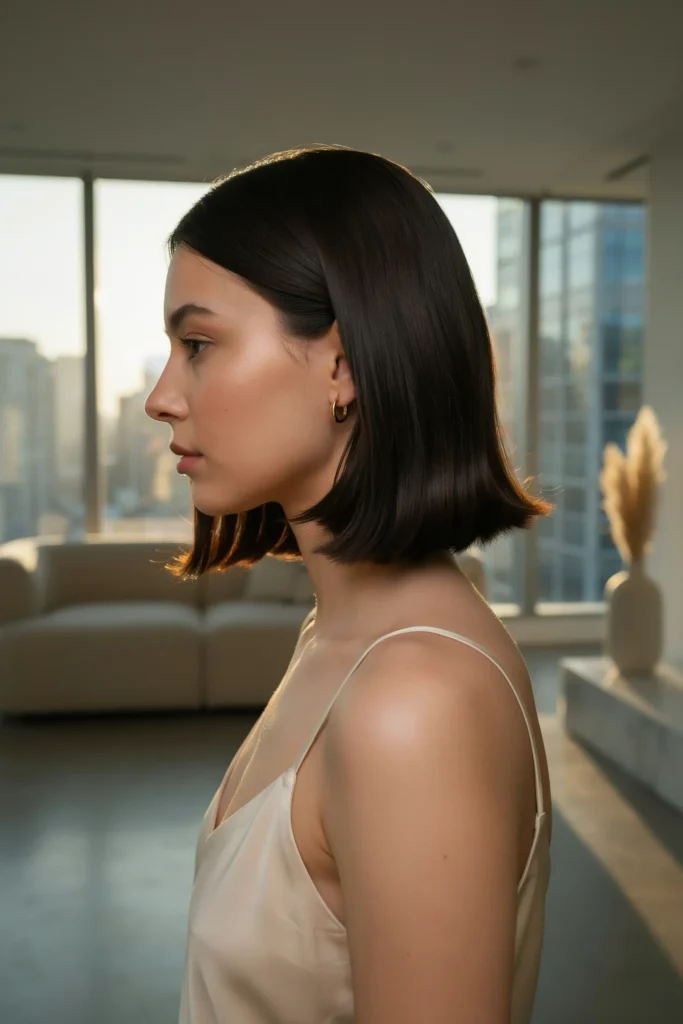 Sleek Kitty Cut with Flipped Ends