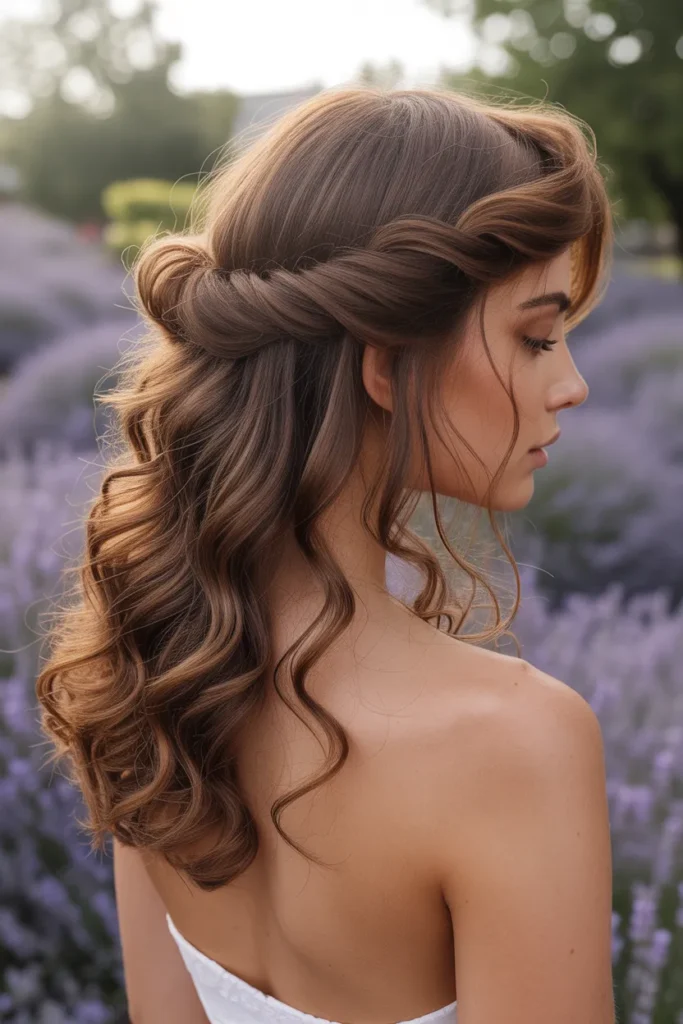 Soft Textured Half Up Half Down Curls