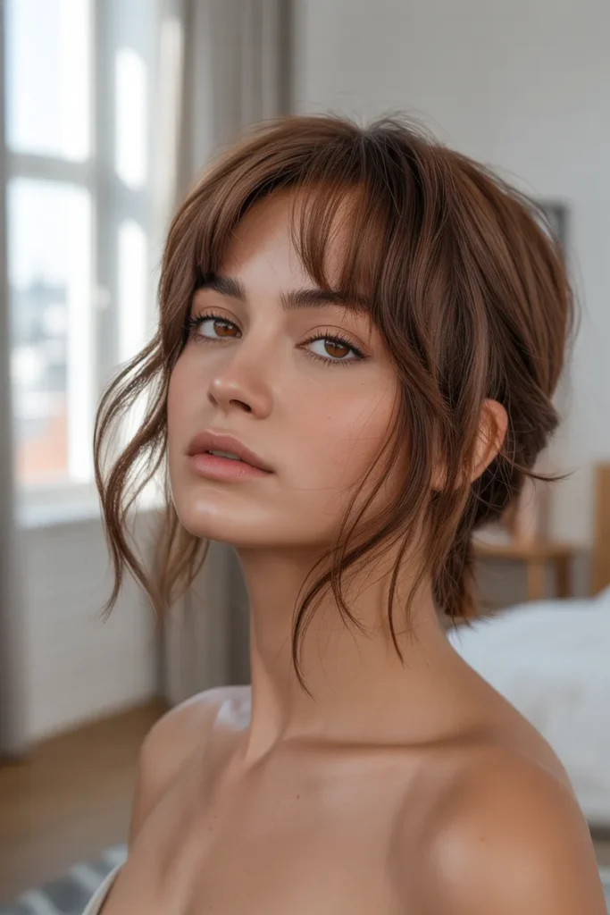 Tousled Kitty Cut with Curtain Fringe