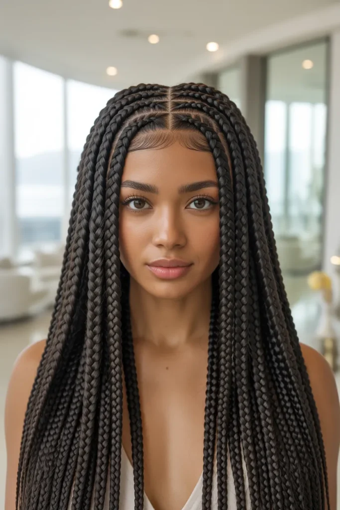 Triangle Part Knotless Braids