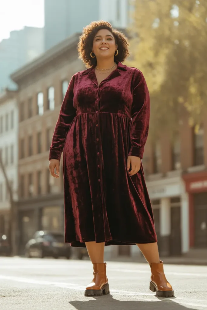 Velvet Button Dress