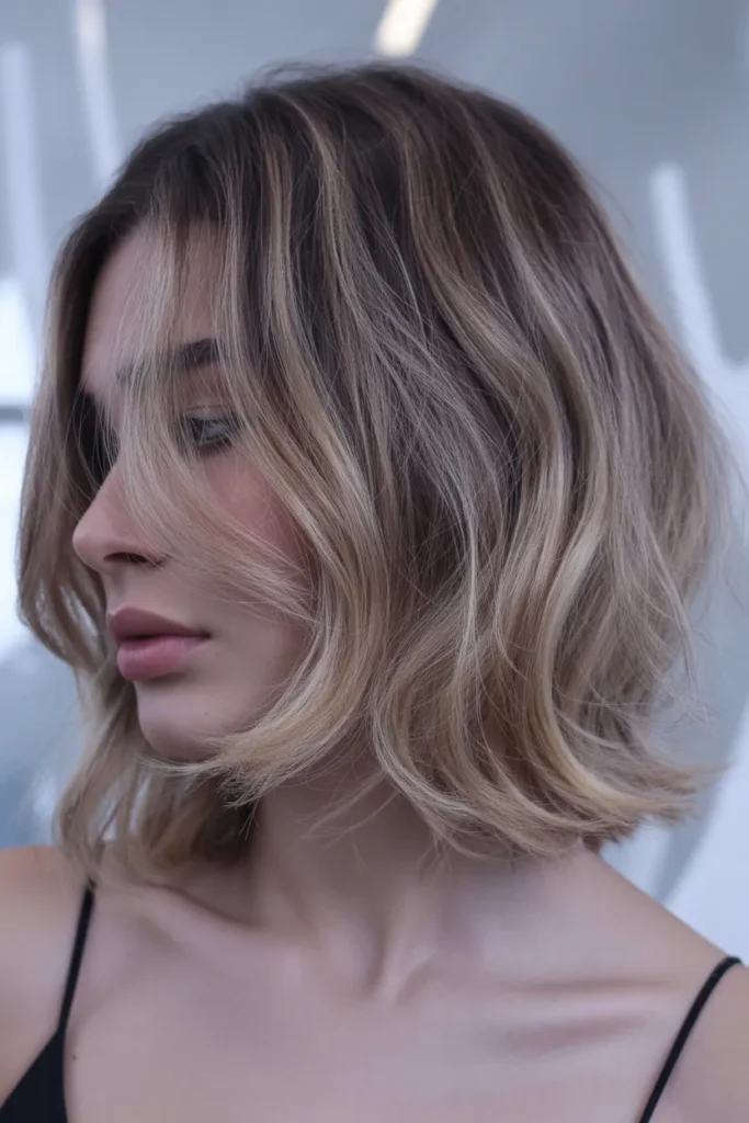 Voluminous Ash Balayage Bob