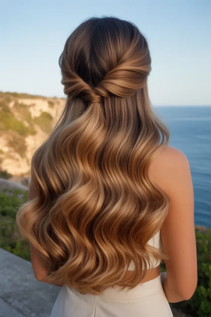 Voluminous Half Up Half Down Waves