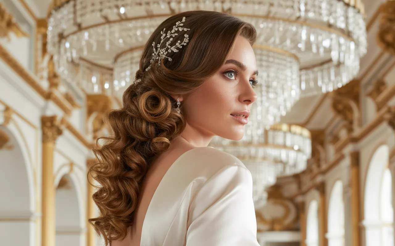 curly bridal hairstyle