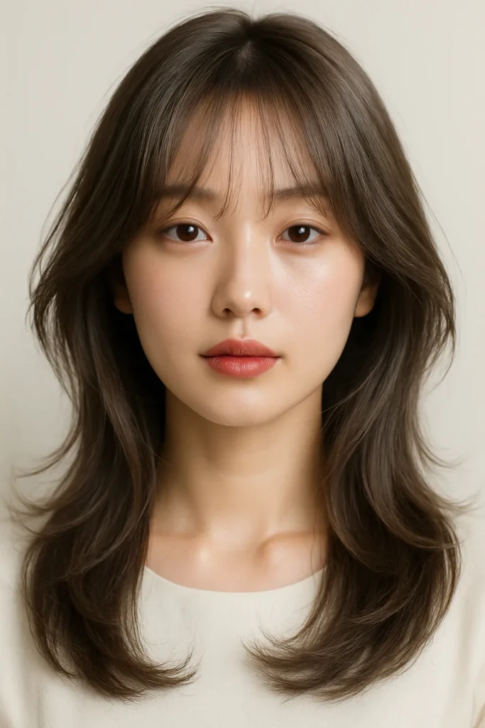 Ash Brown with Curtain Bangs