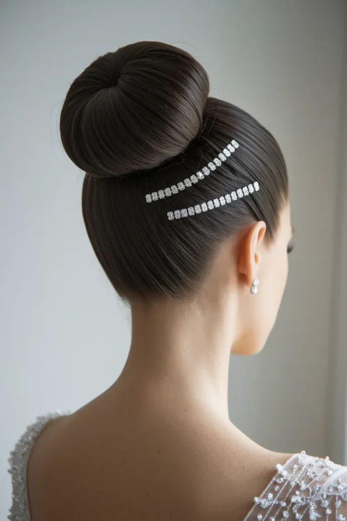 Ballerina Bun with Glittery Hairpins