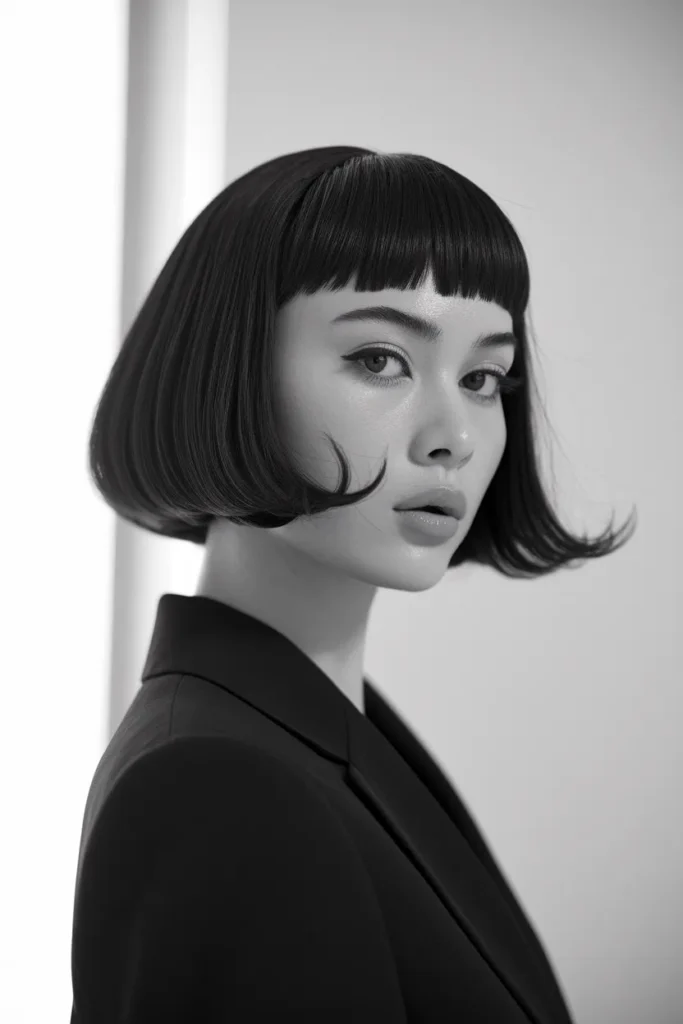Blunt Bob Shag with Baby Bangs