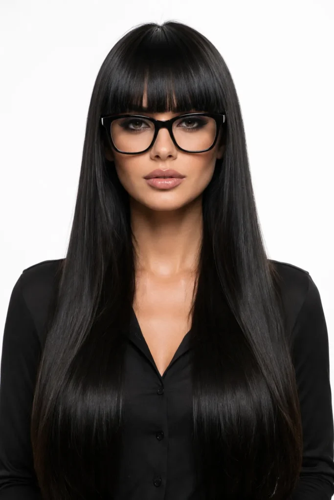 Blunt Long Bangs