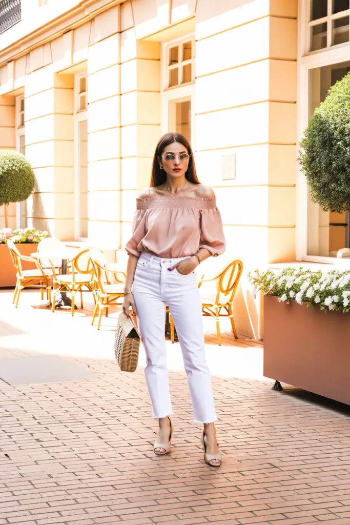 Blush Pink Off-the-Shoulder Top
