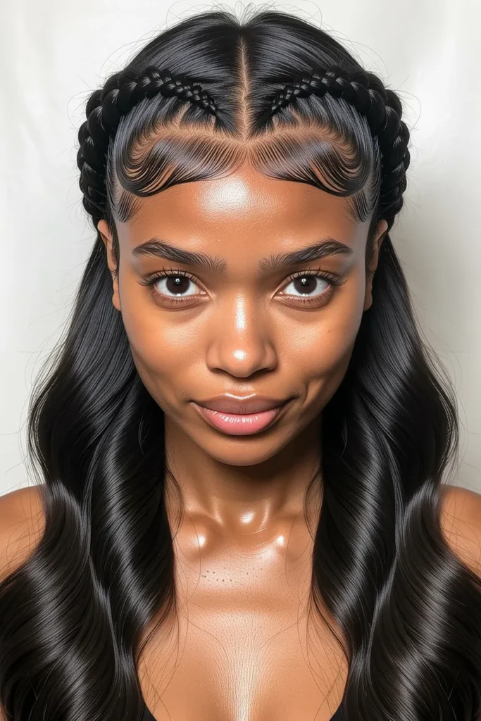 Braided Front Detail Half Up Half Down