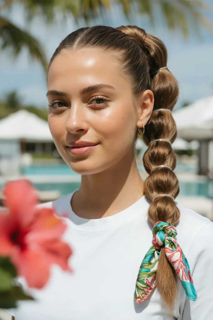 Bubble Braid with Tropical Scarf