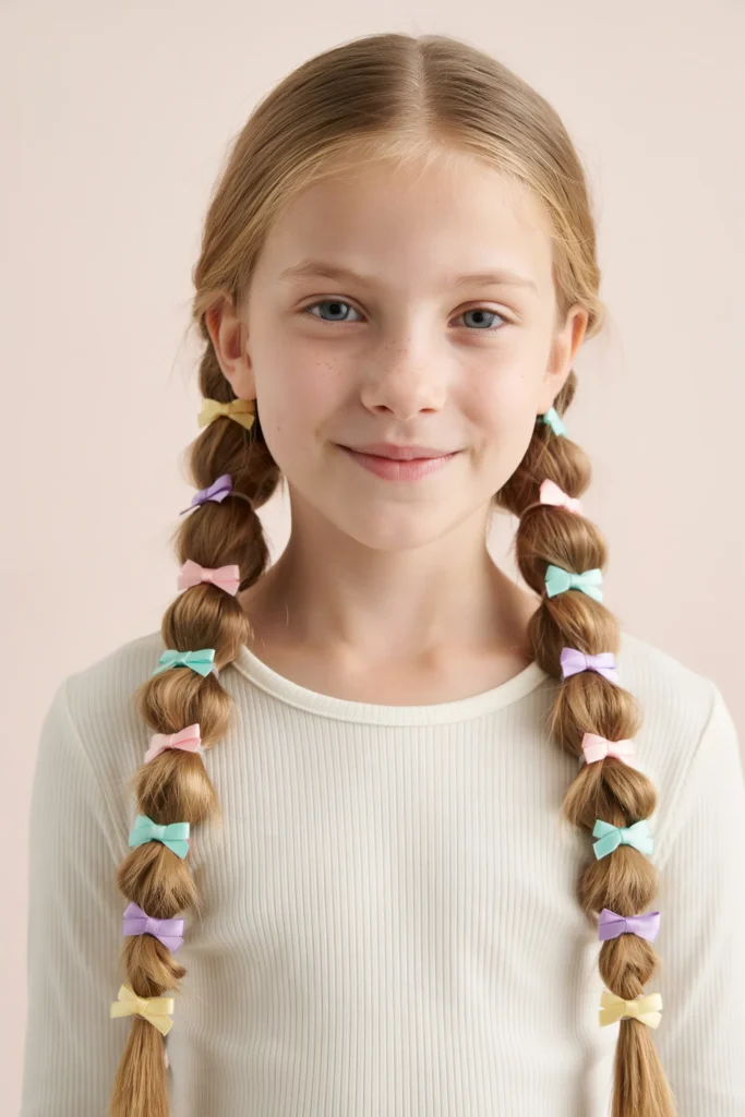 Bubble Braids with Mini Bows