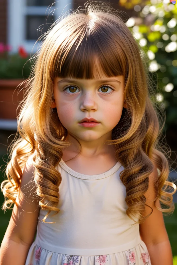 Butterfly Haircut for Little Girls with Curtain Bangs