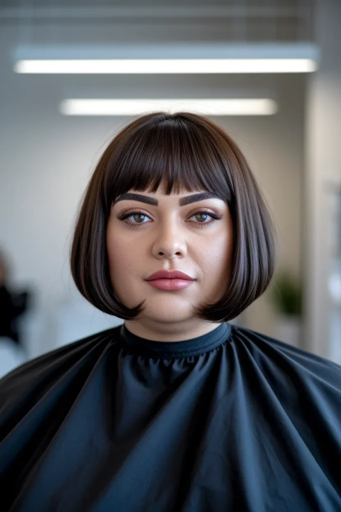 Chin-Length Bob with Soft Bangs