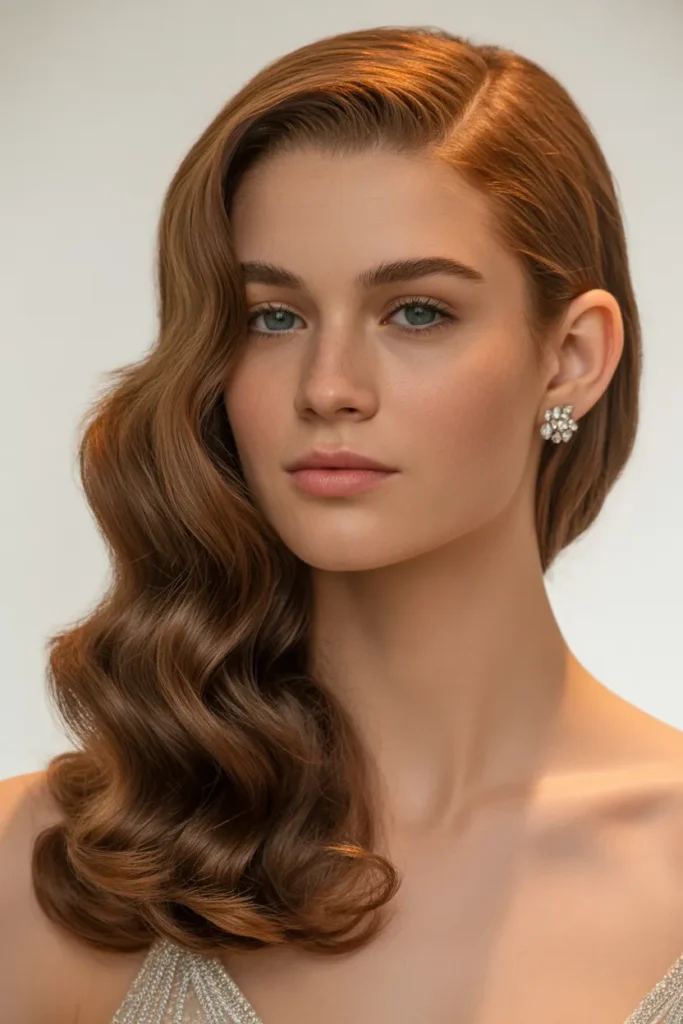 Classic Side Swept Curls