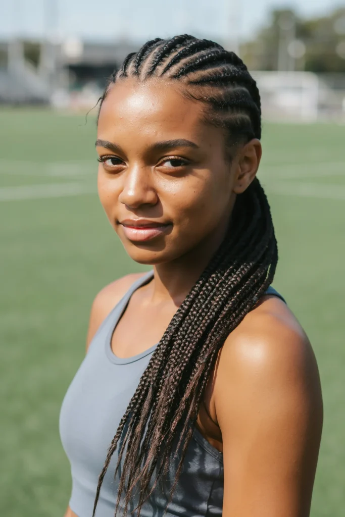 Cornrow Into Ponytail