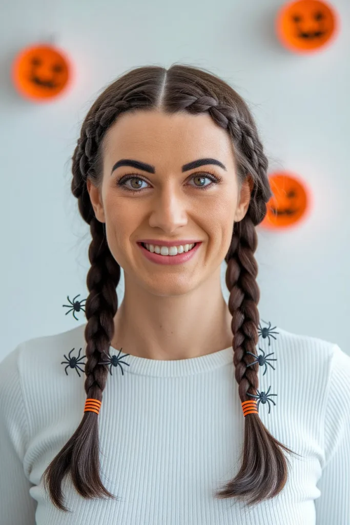 Creepy Crawly Braided Halloween Hairstyle for Kids