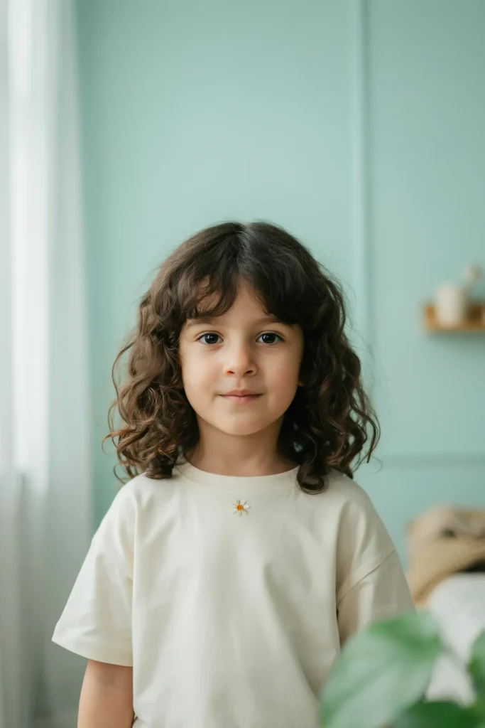 Curly Curtain Bangs