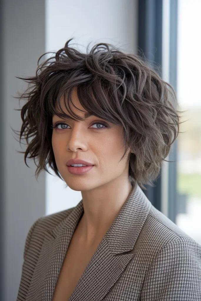Curly Shag with Tousled Layers