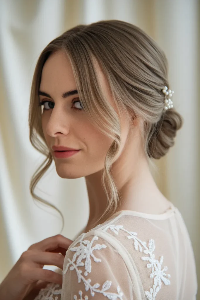 Curtain Bangs with Updo