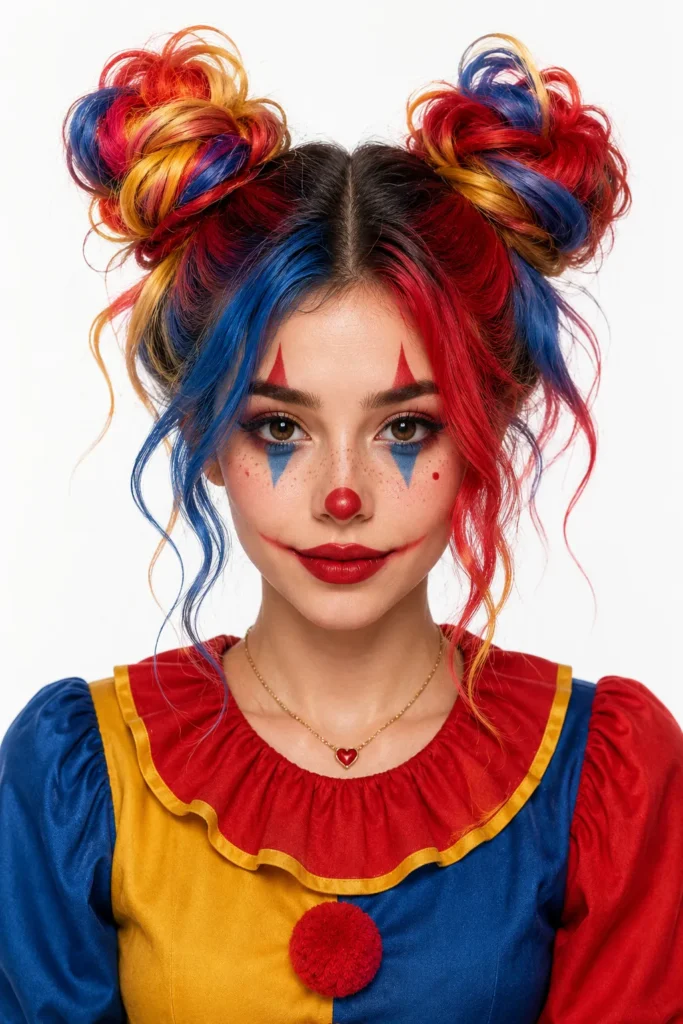 Double Bun Clown Hairstyle