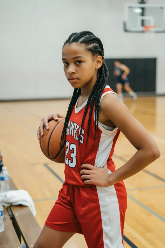 Double Dutch Braids Basketball Hairstyle for Girls