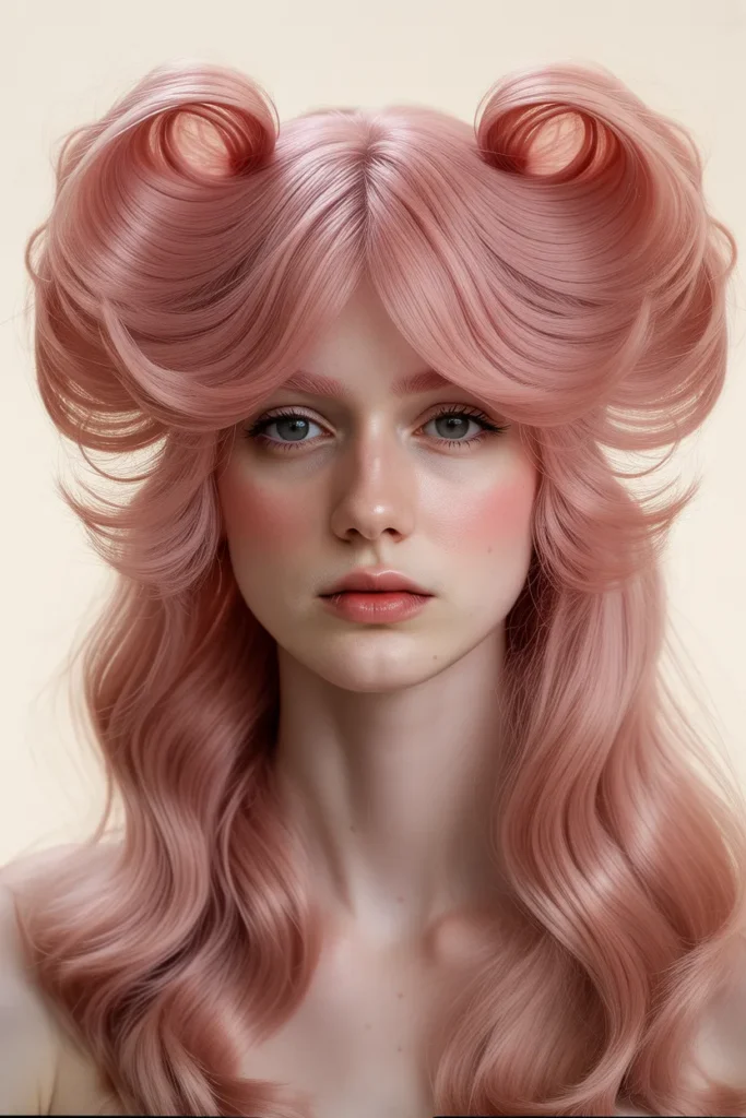 Dusty Pink Clown Hairstyle