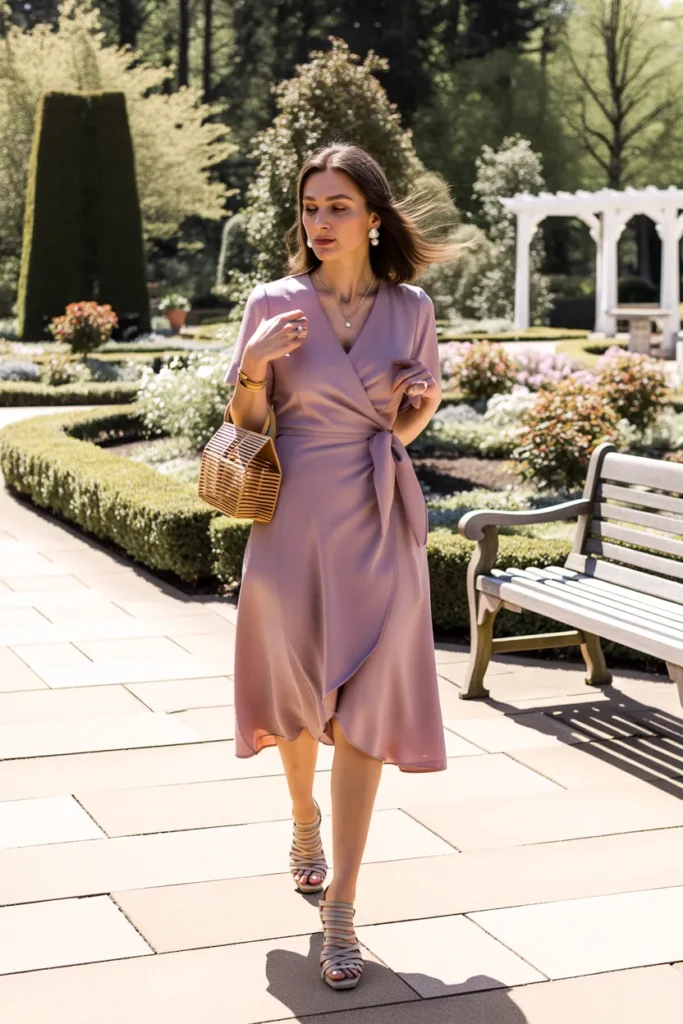 Dusty Pink Wrap Dress